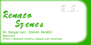 renato szenes business card
